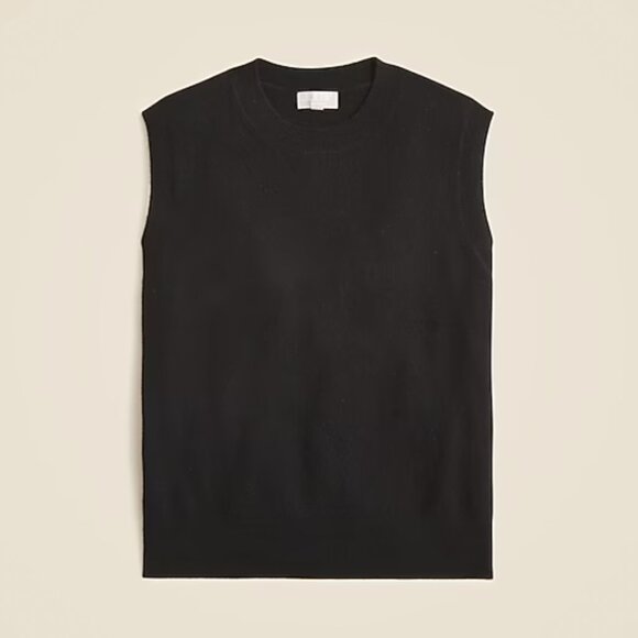 NWT J.crew Cashmere relaxed sweater-vest Sz M black - Picture 2 of 2